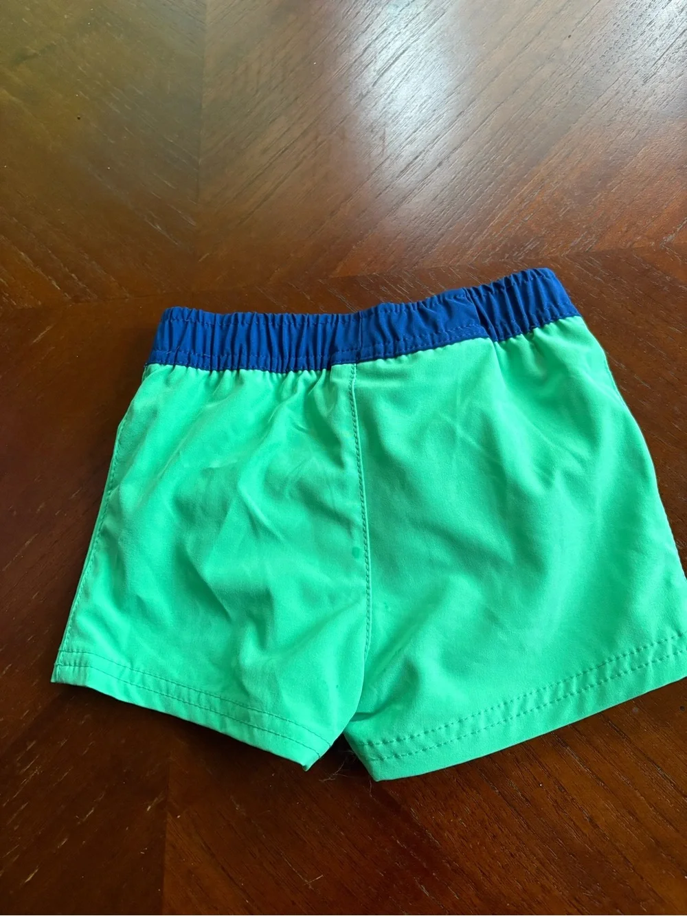 NWOT wonder nation Green Swim Shorts with Navy Waistband boys size 12 TR10